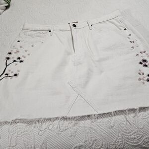 Women's White Denim Skirt